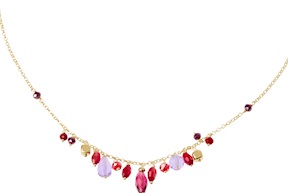 Collana argento dorato con cristalli bordeaux/viola Selezione Zanolli