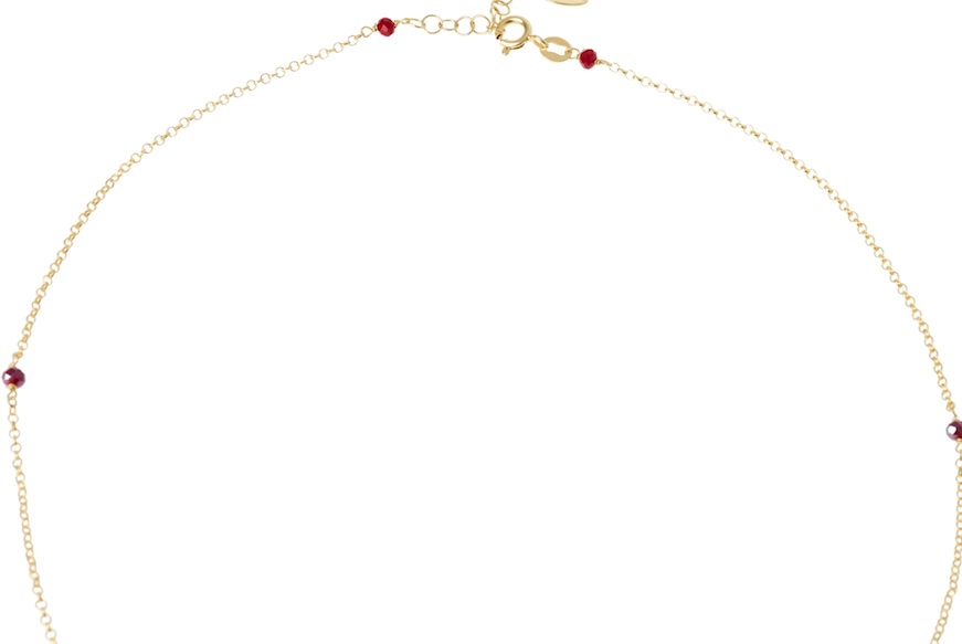 Collana argento dorato con cristalli bordeaux/viola Selezione Zanolli