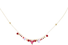 Collana argento dorato con cristalli bordeaux/viola Selezione Zanolli