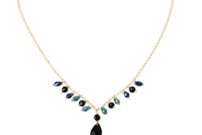 Collana argento dorato con cristalli blu ottanio Selezione Zanolli