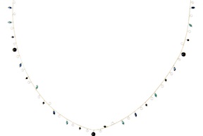 Collana argento dorato con cristalli blu ottanio e zirconi bianchi Selezione Zanolli