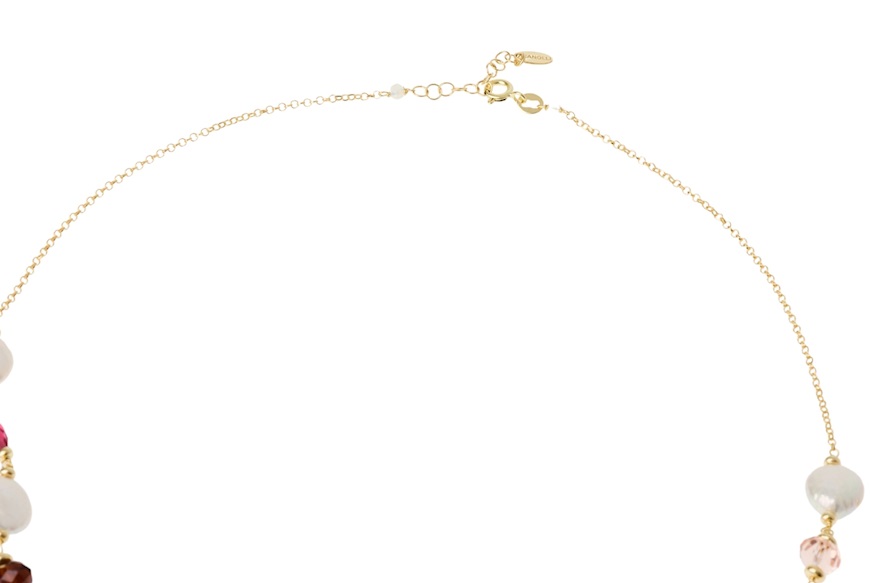 Collana argento dorato con perla e cristalli Selezione Zanolli