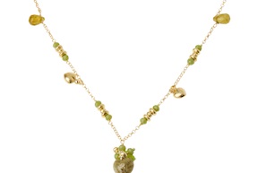 Collana argento dorato con labradorite e giada Selezione Zanolli