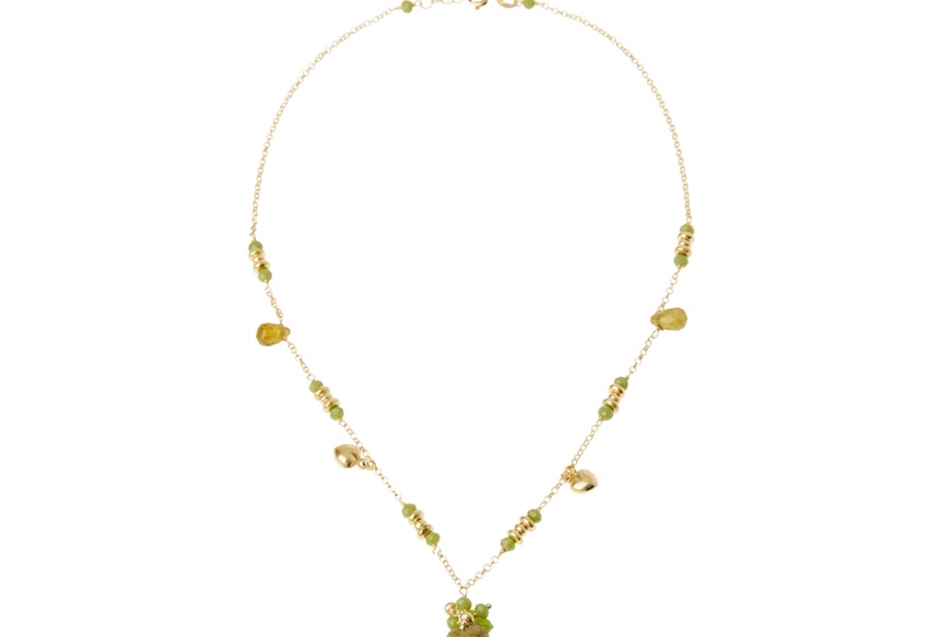 Collana argento dorato con labradorite e giada Selezione Zanolli