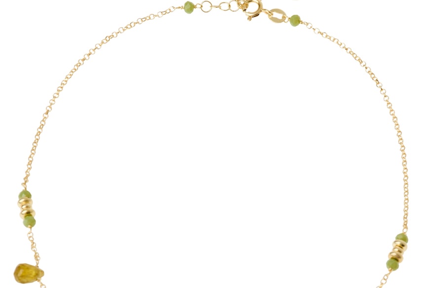 Collana argento dorato con labradorite e giada Selezione Zanolli