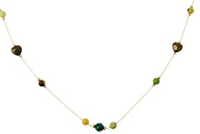 Collana argento dorato con labradorite e giada Selezione Zanolli