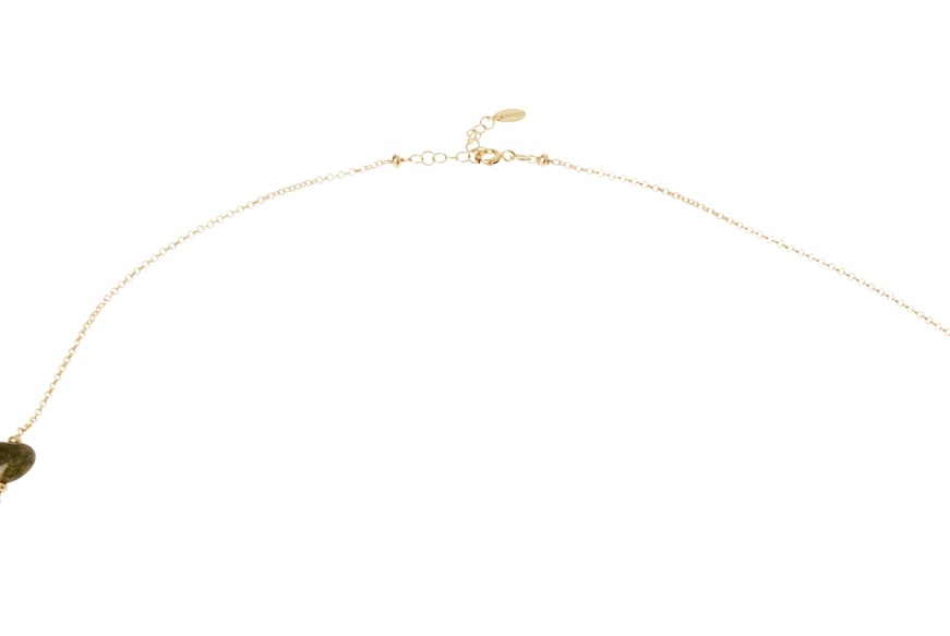 Collana argento dorato con labradorite e giada Selezione Zanolli