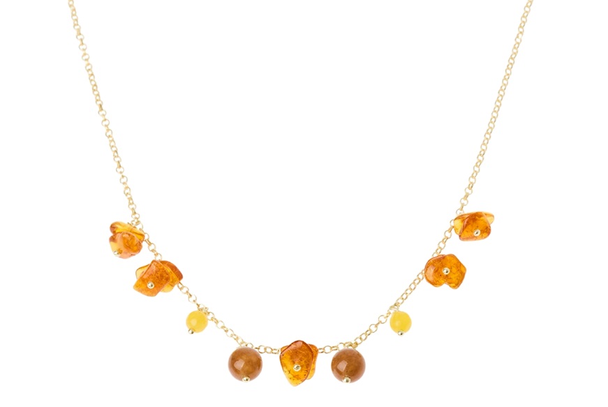 Collana argento dorato con ambra Selezione Zanolli