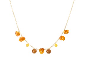 Collana argento dorato con ambra Selezione Zanolli