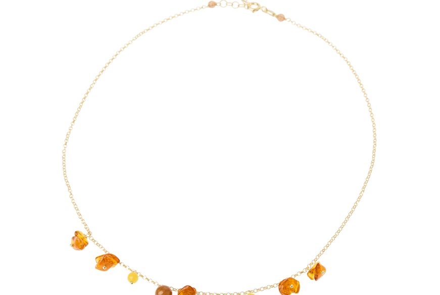 Collana argento dorato con ambra Selezione Zanolli