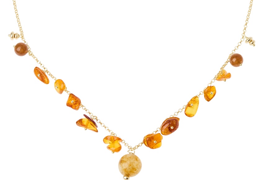 Collana argento dorato con ambra Selezione Zanolli