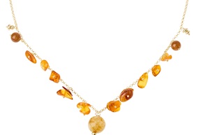 Collana argento dorato con ambra Selezione Zanolli
