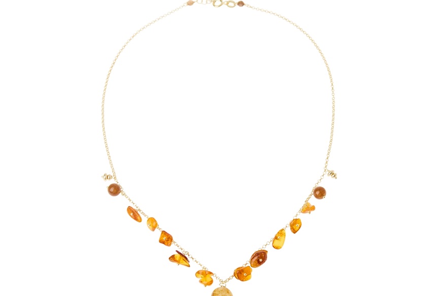 Collana argento dorato con ambra Selezione Zanolli