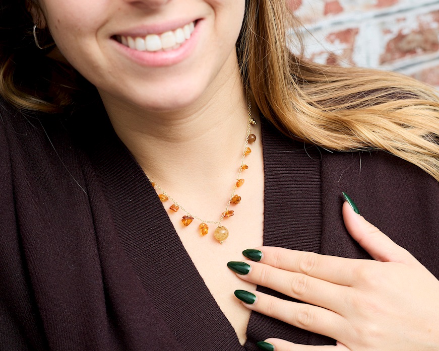 Necklace silver with amber Selezione Zanolli