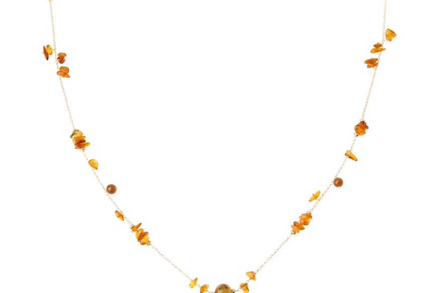 Collana argento dorato con ambra Selezione Zanolli