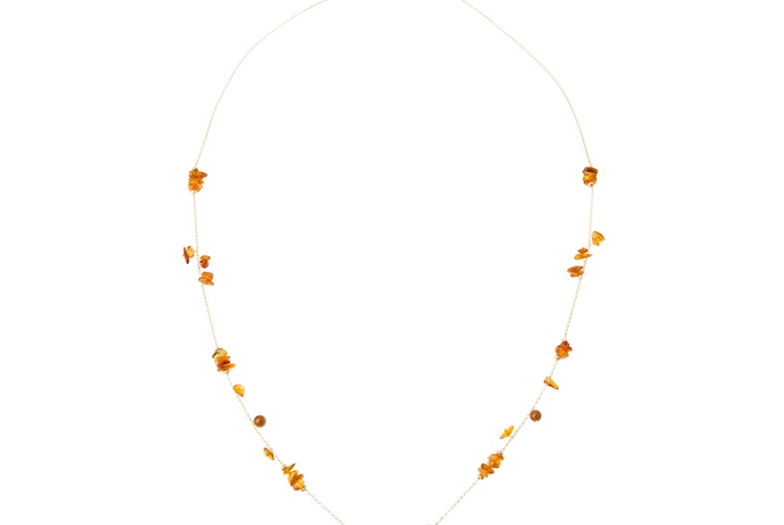 Collana argento dorato con ambra Selezione Zanolli
