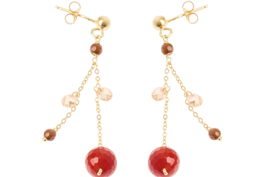 Orecchini argento dorato con zirconi champagne Selezione Zanolli