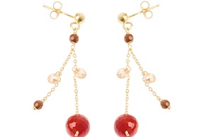 Orecchini argento dorato con zirconi champagne Selezione Zanolli