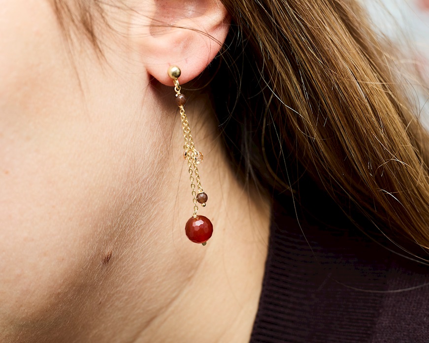 Earrings silver with champagne zircons Selezione Zanolli