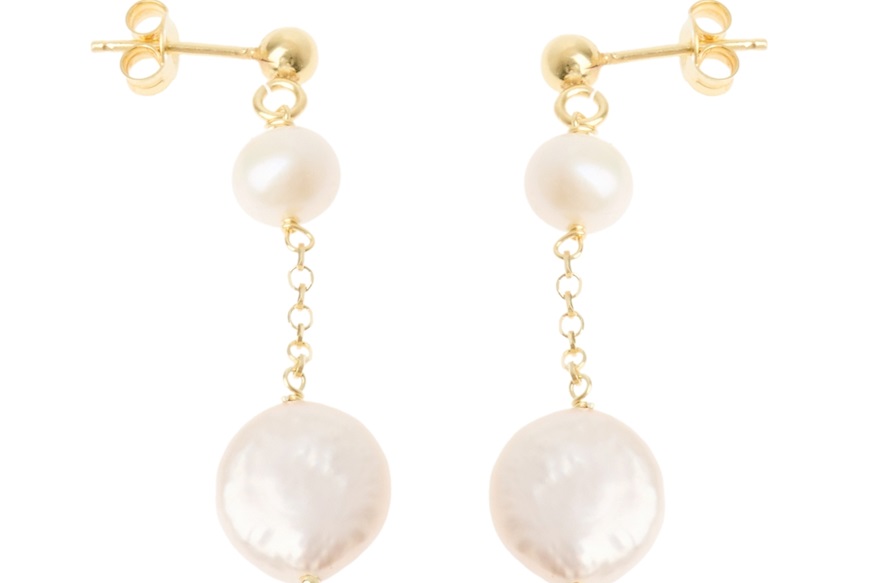 Orecchini argento dorato con perle Selezione Zanolli