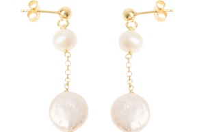 Orecchini argento dorato con perle Selezione Zanolli