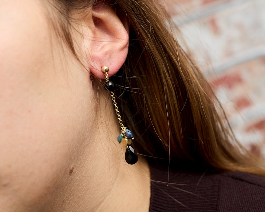 Earrings silver with blue crystals Selezione Zanolli