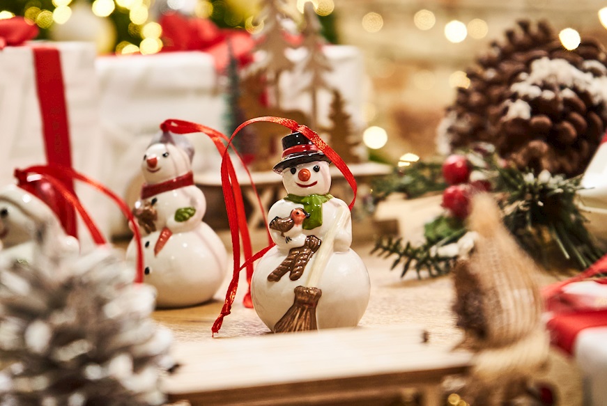 Idea regalo Natale Addobbi di Natale Nostalgic Ornaments porcellana Pupazzi di neve 3 pezzi Villeroy & Boch