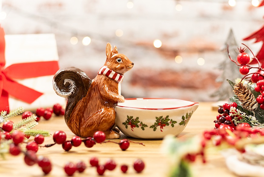 Idea regalo Natale Scoiattolo con ciotola Toy's Fantasy porcellana Villeroy & Boch