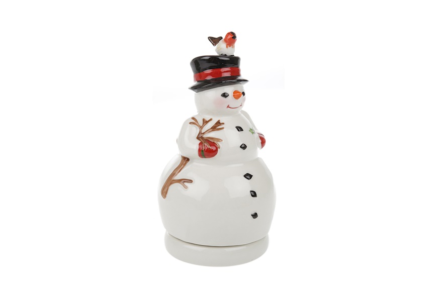 Idea regalo Natale Pupazzo di neve Nostalgic Melody porcellana con carillon Villeroy & Boch