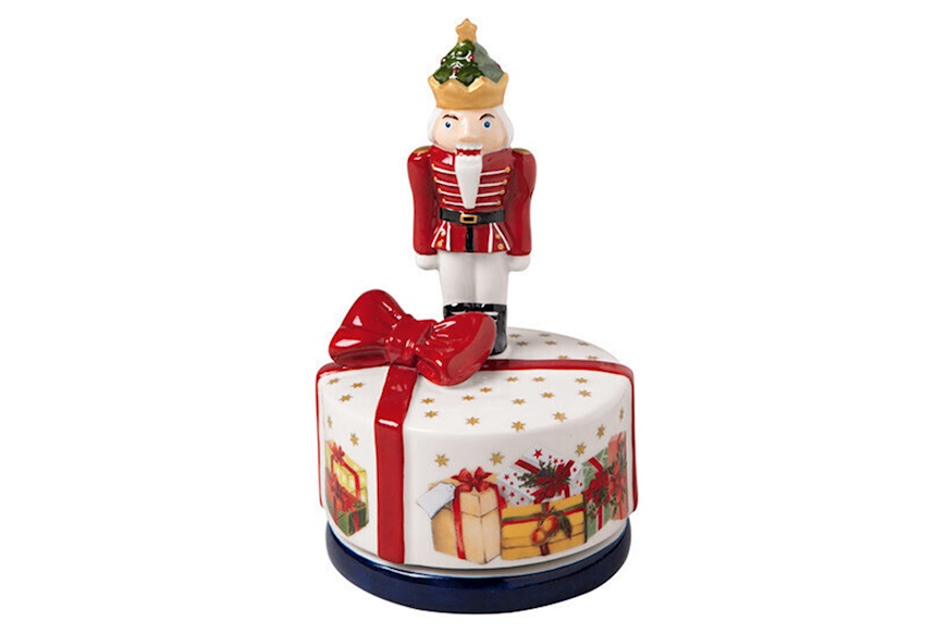 Idea regalo Natale Soldatino schiaccianoci Nostalgic Melody porcellana con carillon Villeroy & Boch