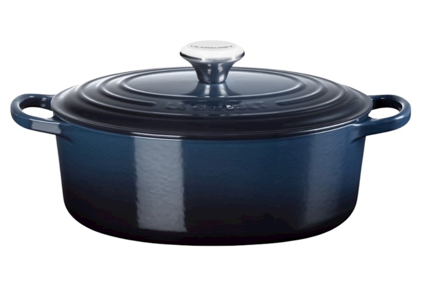 Cocotte ovale Evolution ghisa nuit con pomello cromato Le Creuset
