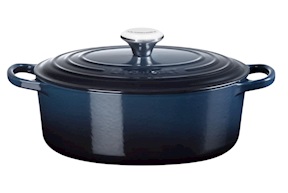 Cocotte ovale Evolution ghisa nuit con pomello cromato Le Creuset