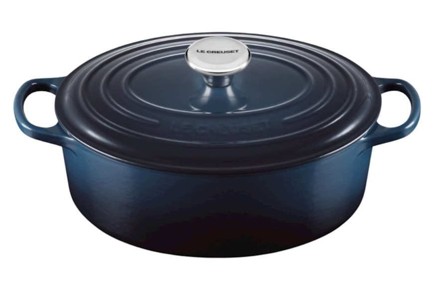 Cocotte ovale Evolution ghisa nuit con pomello cromato Le Creuset