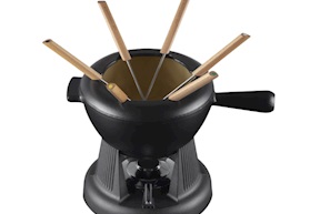 Set fonduta savoiarda ghisa nero matt Le Creuset