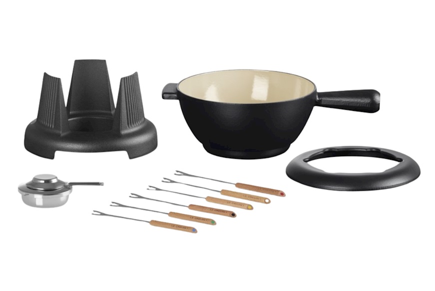 Set fonduta savoiarda ghisa nero matt Le Creuset