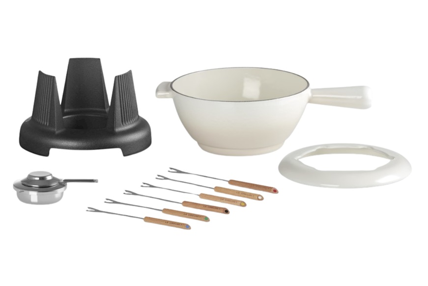 Set fonduta savoiarda ghisa meringue Le Creuset