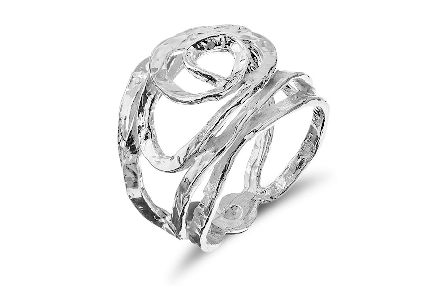 Anello Tea argento con ovali spirale Selezione Zanolli