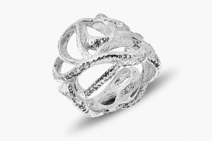 Anello Atena argento con intreccio nastri Selezione Zanolli