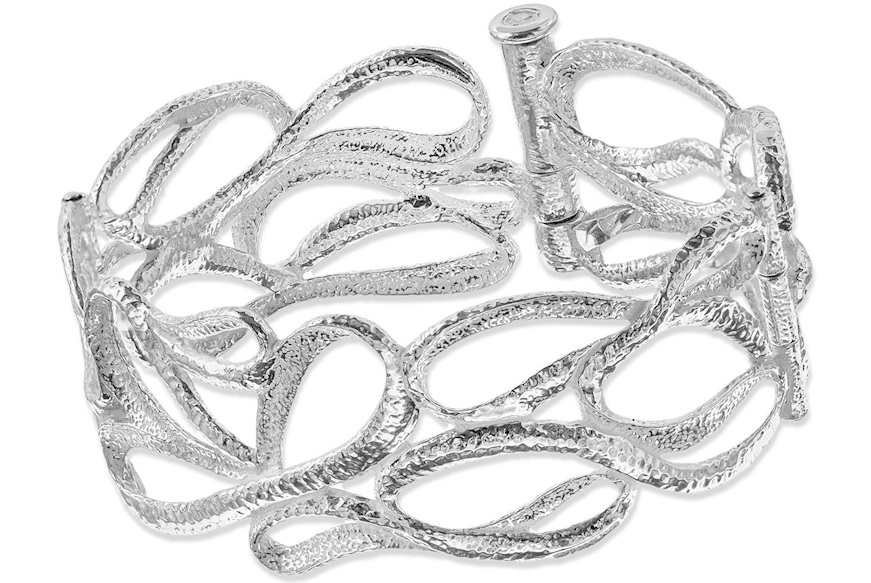 Bracciale rigido Atena argento con intreccio nastri Selezione Zanolli