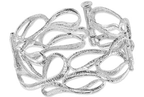 Bracciale rigido Atena argento con intreccio nastri Selezione Zanolli