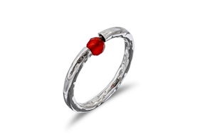 Ring Dafne silver and carnelian Selezione Zanolli
