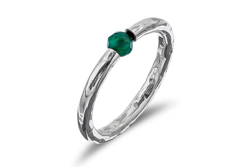 Anello Dafne argento e agata verde Selezione Zanolli
