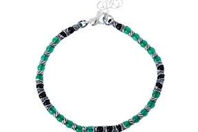 Bracciale uomo Soul Man argento con agata verde e nera Selezione Zanolli