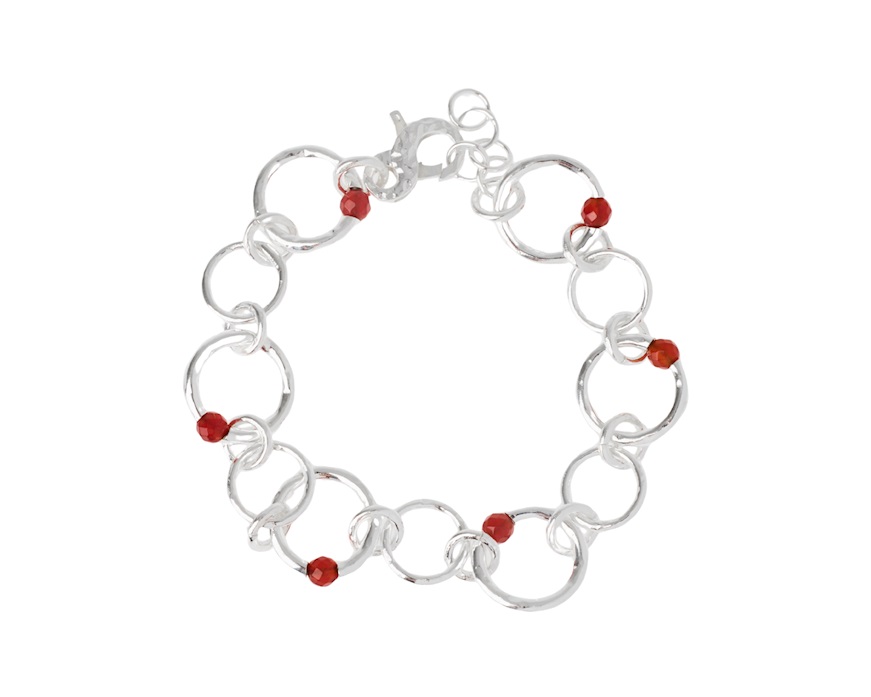 Bracelet Dafne silver and carnelian Selezione Zanolli