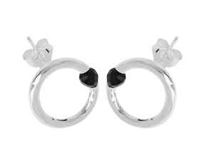 Earrings Dafne silver and black agate Selezione Zanolli