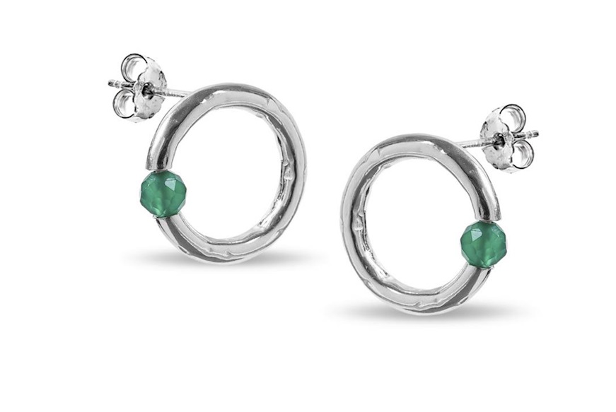 Earrings Dafne silver and green agate Selezione Zanolli