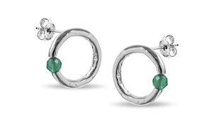 Earrings Dafne silver and green agate Selezione Zanolli