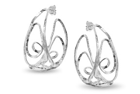 Orecchini Tea argento con ovali spirale Selezione Zanolli