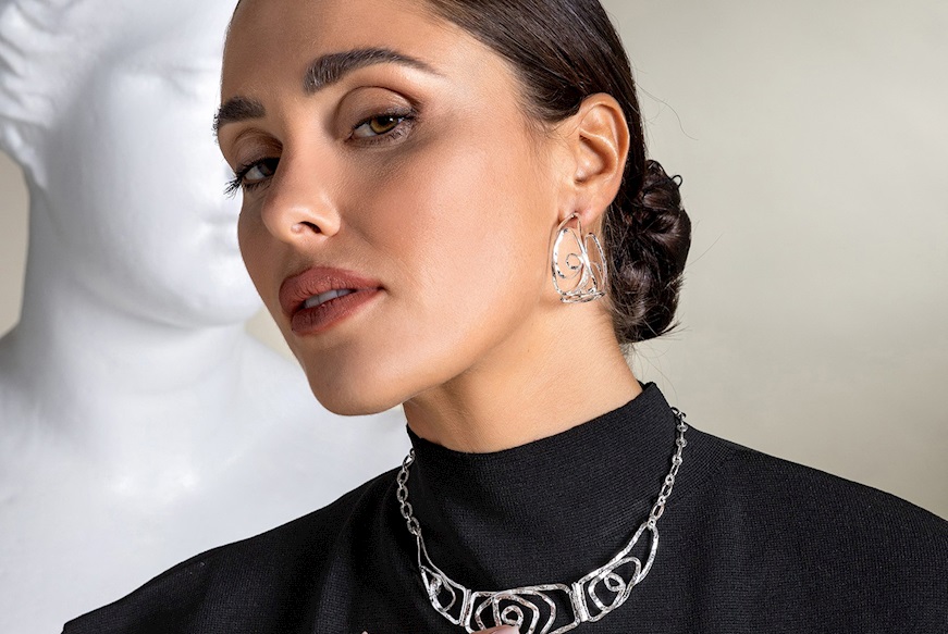 Orecchini Tea argento con ovali spirale Selezione Zanolli