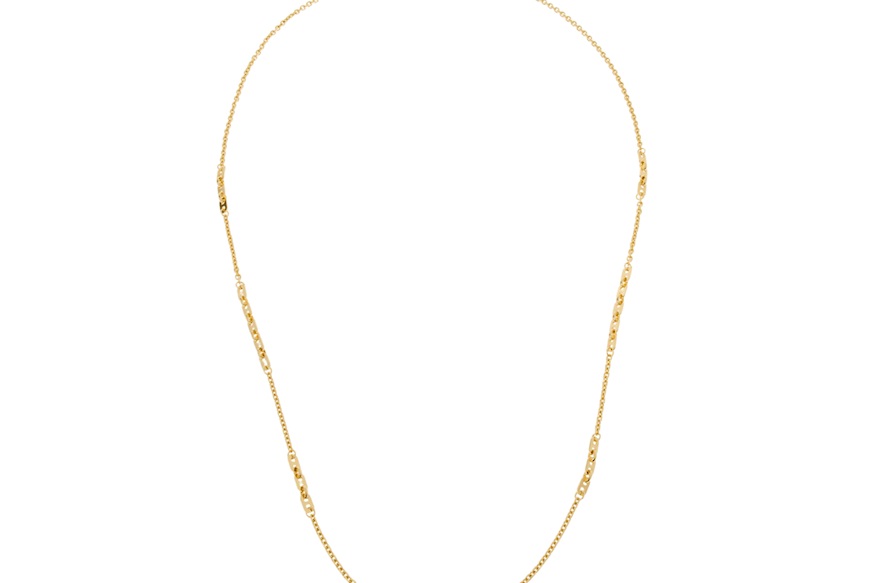 Collana lunga Dinamica in bronzo dorato Unoaerre